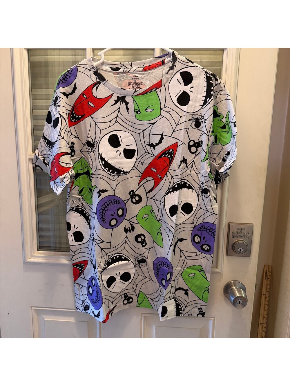 Disney Tim Burton's The Nightmare Before Christmas All-Over Print T-Shirt Size S